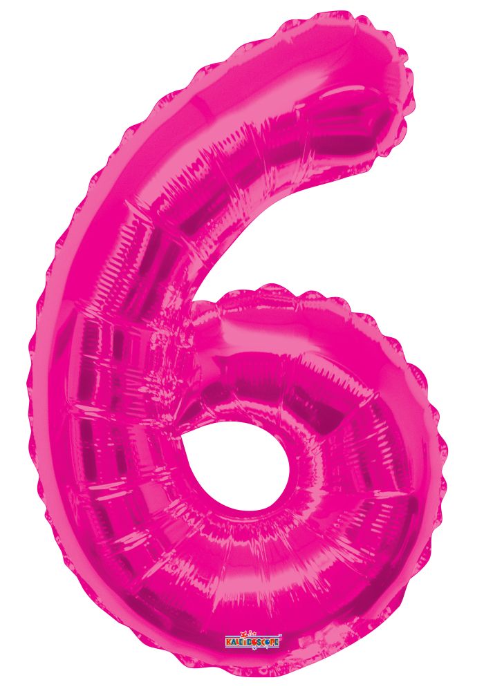 34" Pink Number 6 Balloon