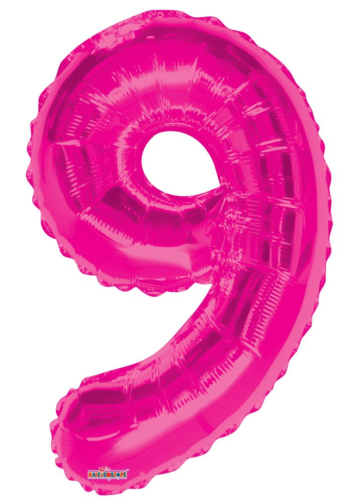 34" Pink Number 9 Balloon