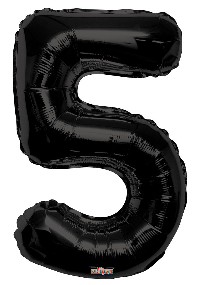 34" Black Number 5 Balloon