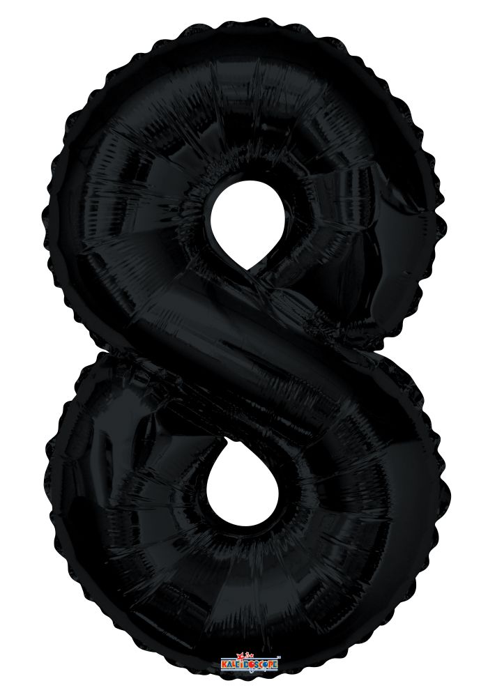 34" Black Number 8 Balloon