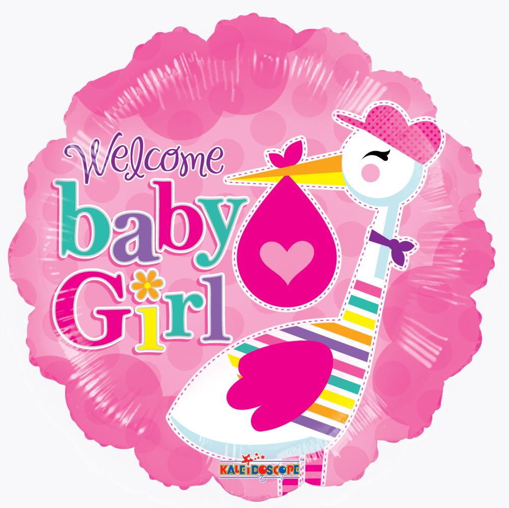 09" Baby Girl Stork Balloon