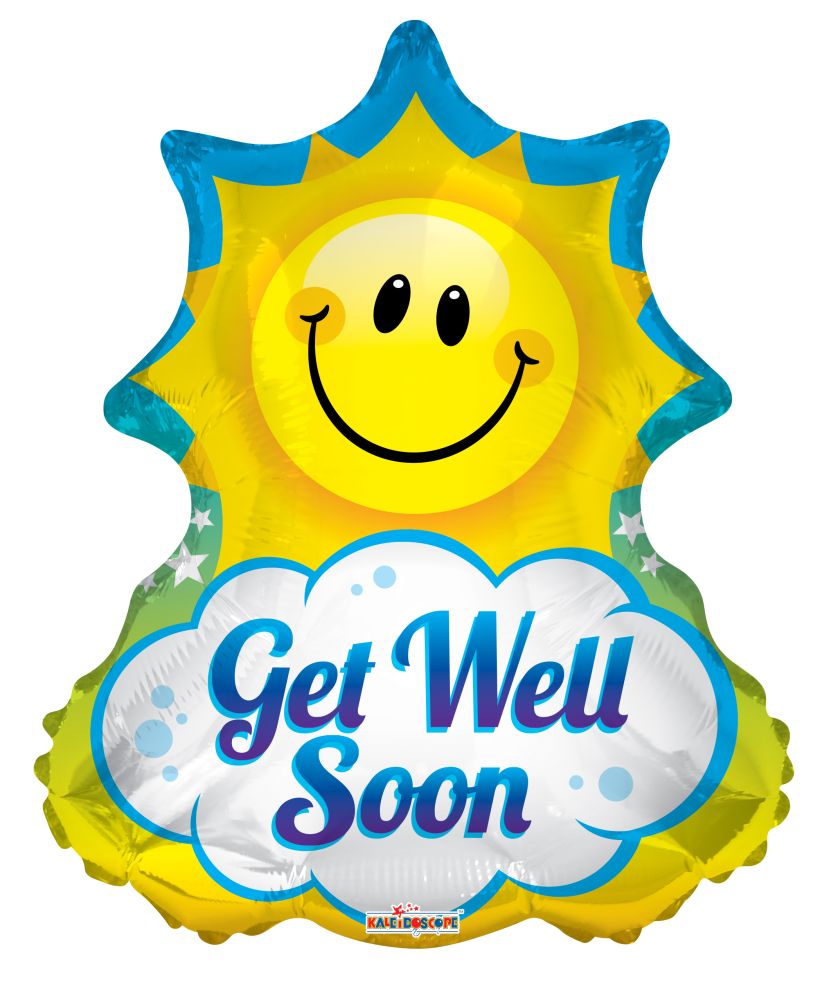 28" Get Well Sun Shape Balloon