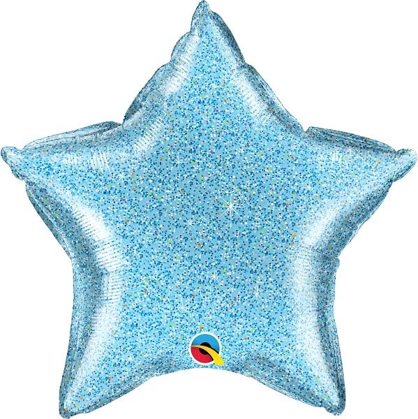 20" Glittergraphic Blue Star Balloon