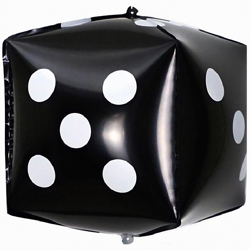 22" 3D Casino Dice Black Balloon