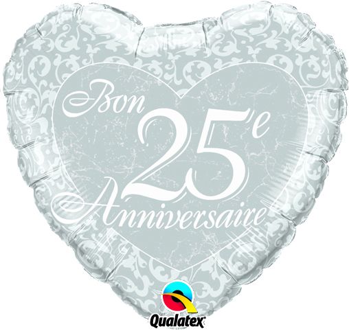 18" Bon 25e Anniversaire Balloon