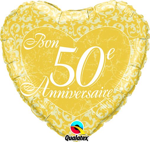 18" Bon 50e Anniversaire Balloon