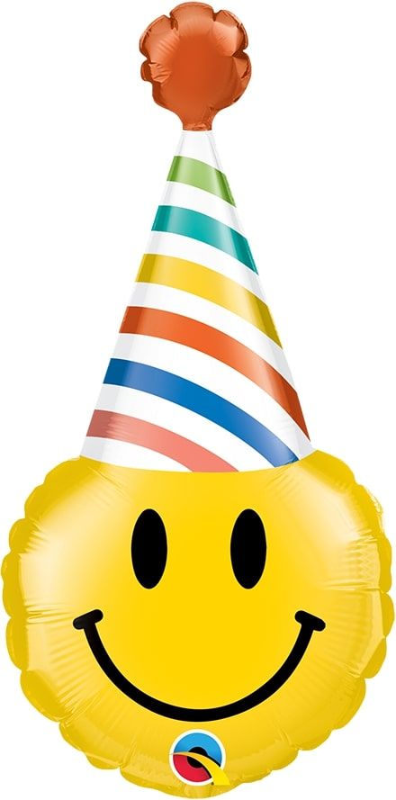 14" Smile Face Party Hat Balloon