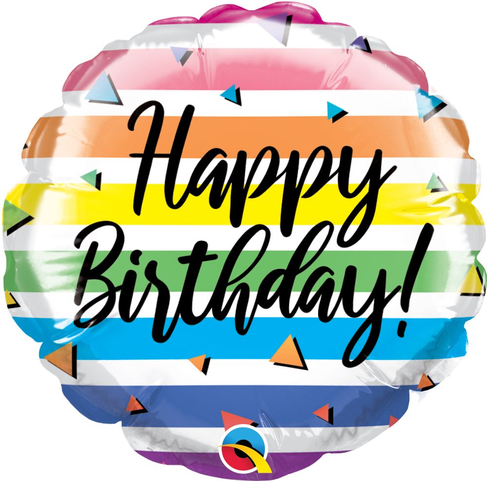 04" Birthday Colorful Stripes Balloon
