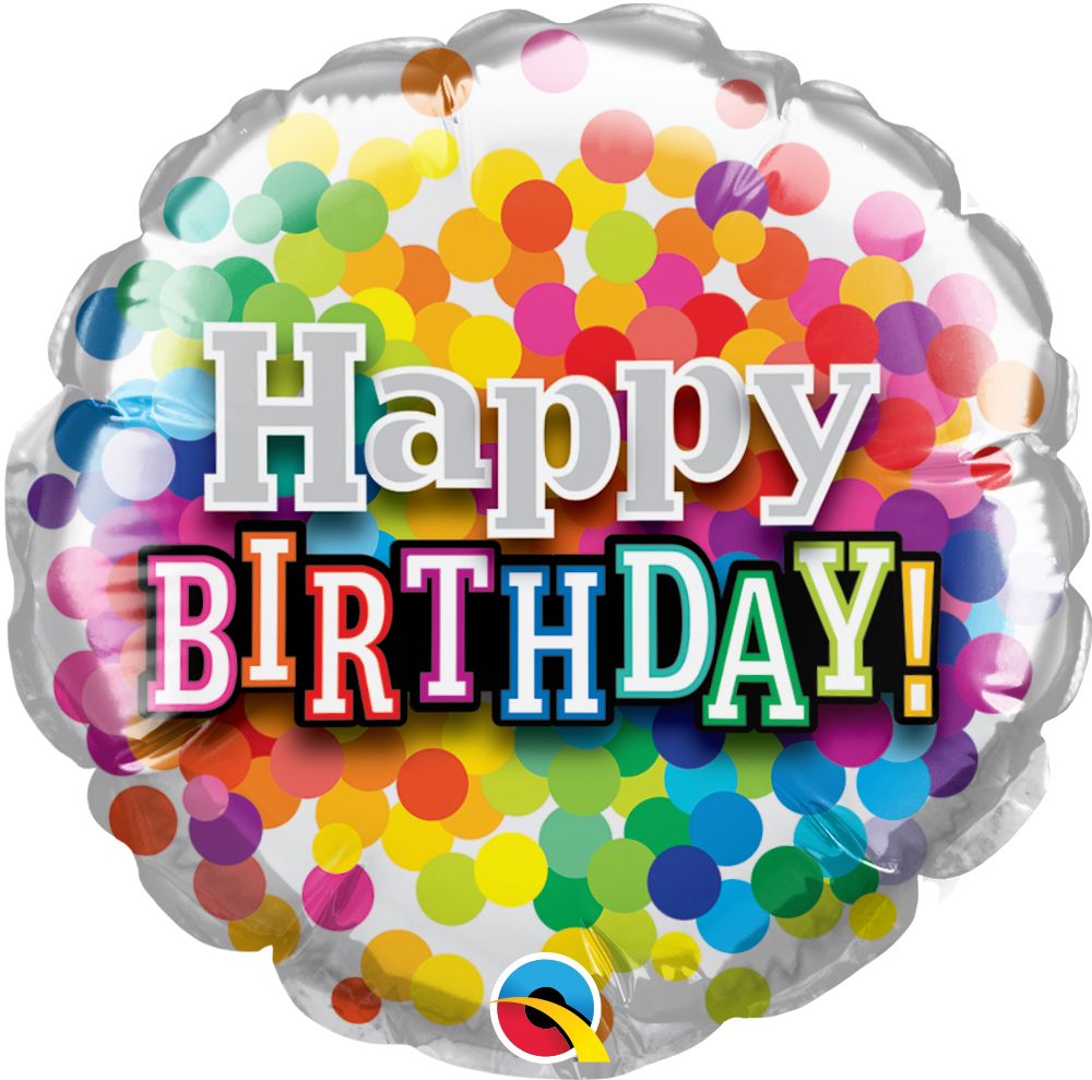04" Birthday Rainbow Confetti Balloon