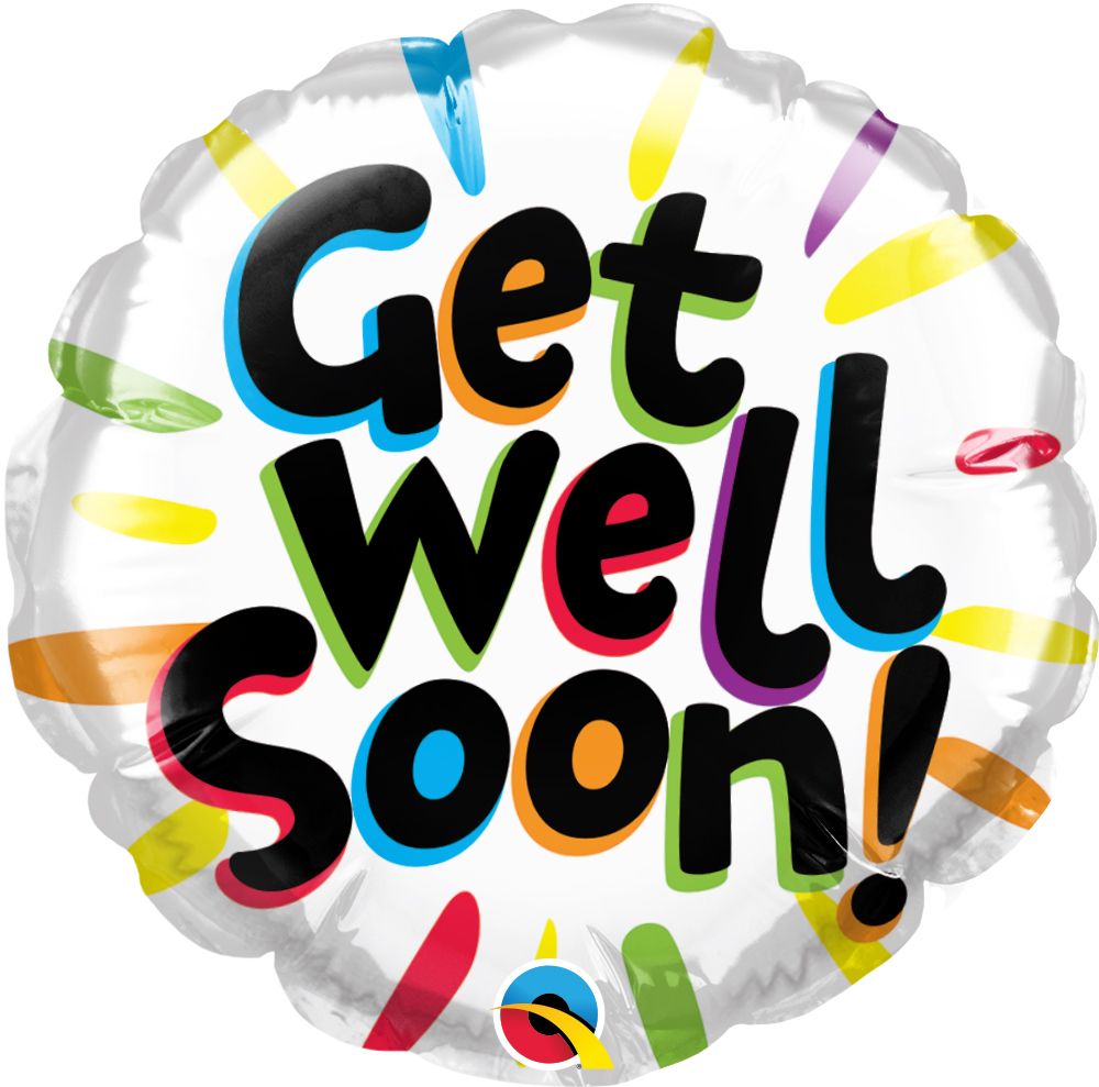 04" Get Well Soon Colorful Burst Balloon