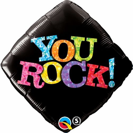 18" You Rock Black Balloon