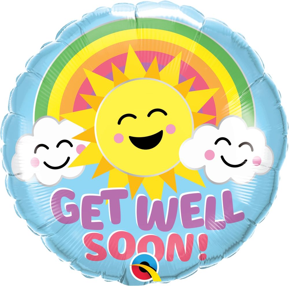 18" Get Well Soon Sunny Smiles Balloon