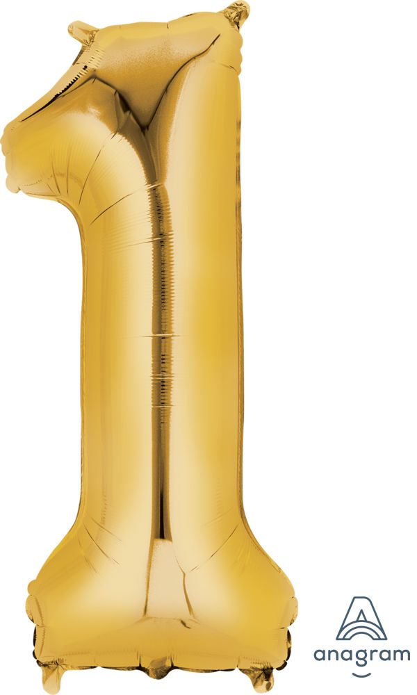34" Gold Number 1 Balloon