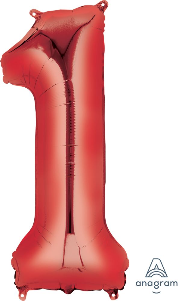 34" Red Number 1 Balloon