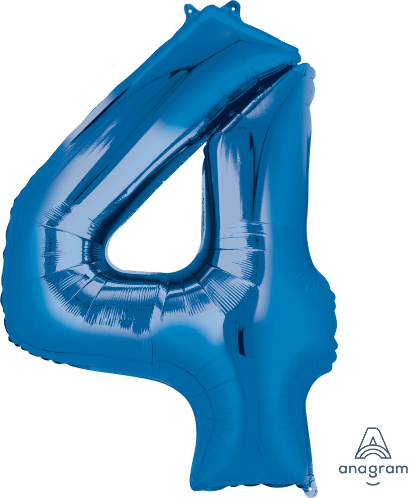 34" Blue Number 4 Balloon