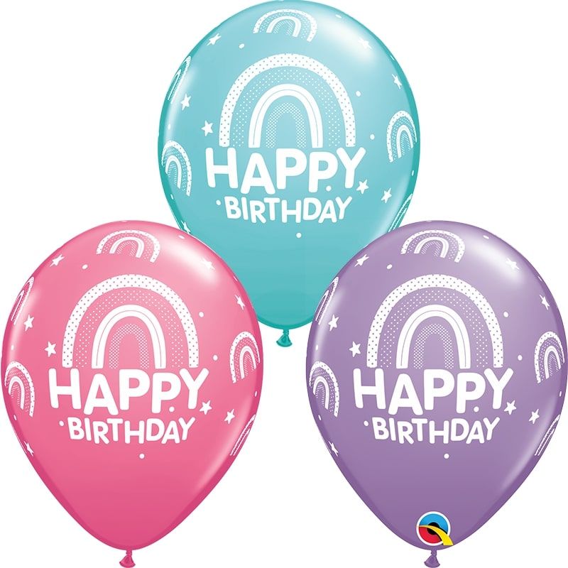 11" Birthday Boho Rainbows (50pcs) Balloons