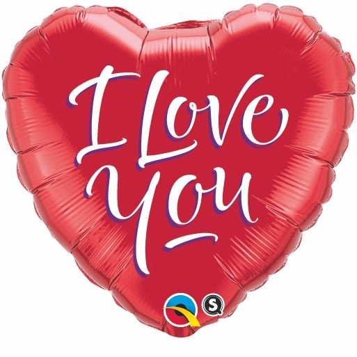 18" I Love You Script Modern Balloon
