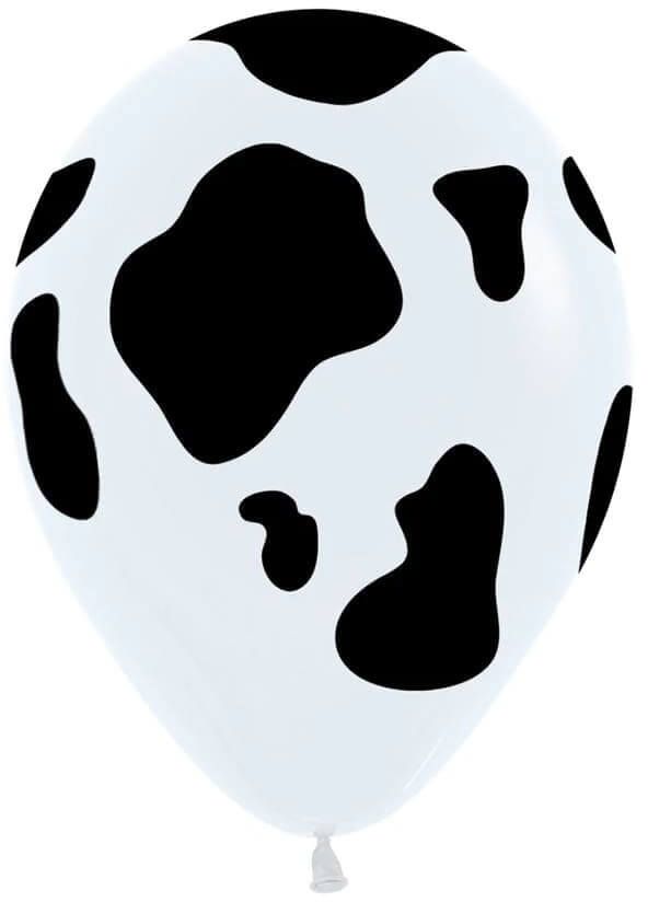 11" Cow Print Fashion White (50pcs) Balloons