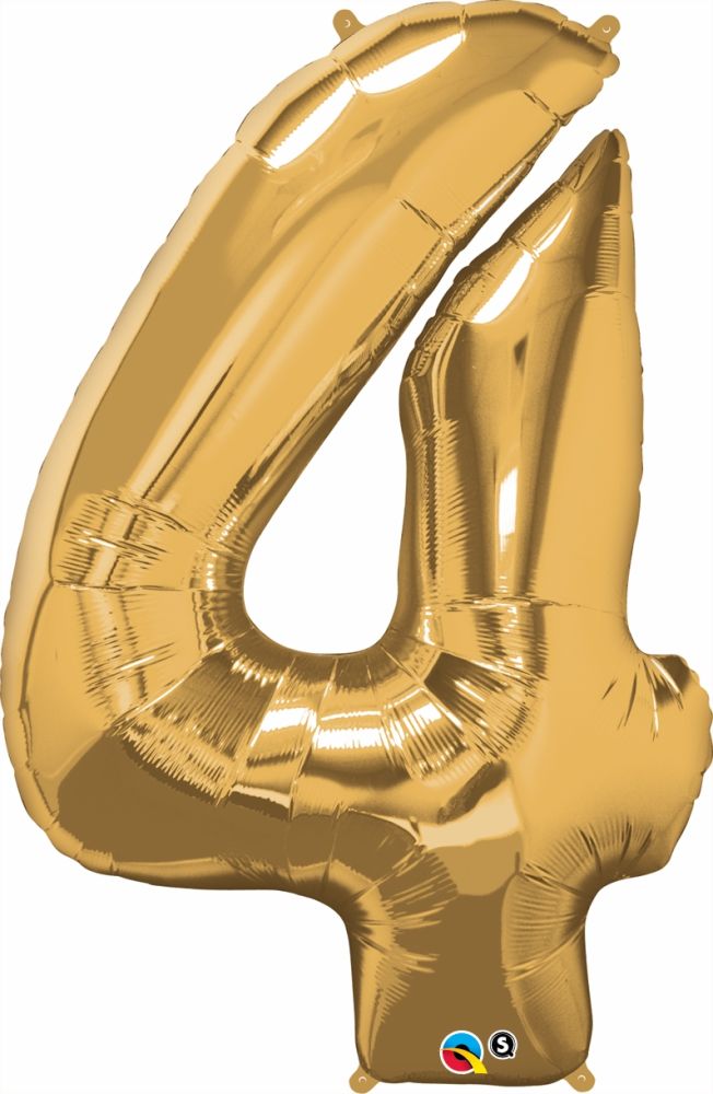 34" Gold Number 4 Balloon