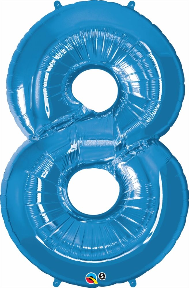 34" Sapphire Blue Number 8 Balloon