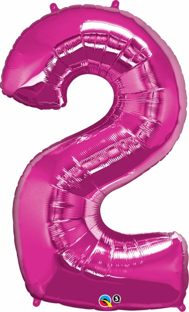 34" Magenta Number 2 Balloon