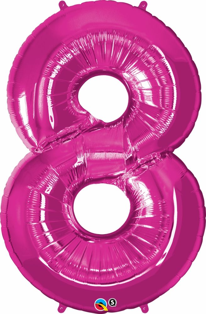 34" Magenta Number 8 Balloon