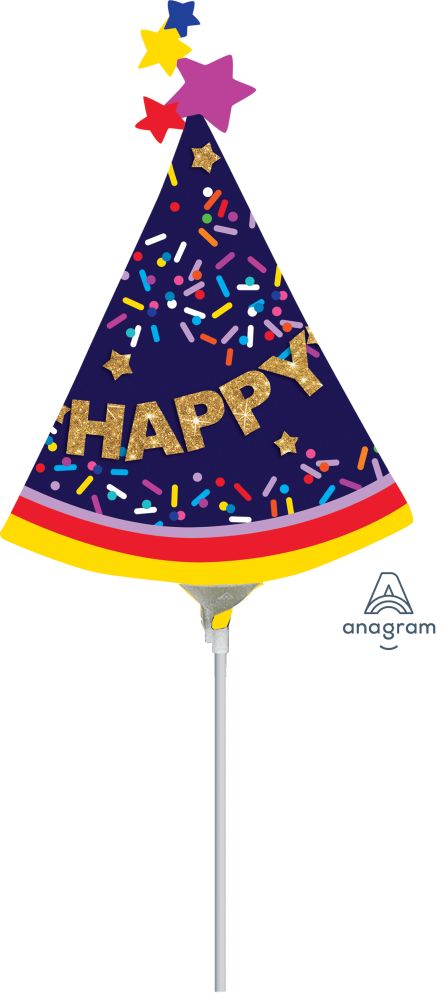 Mini Shape Party Hat Happy BDay Balloon