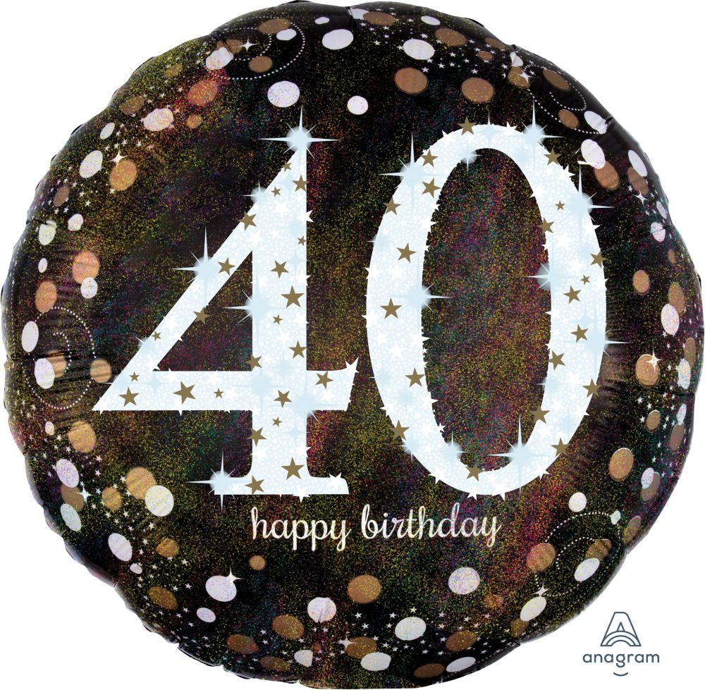 Jumbo Holographic Sparkling Birthday 40 Balloon