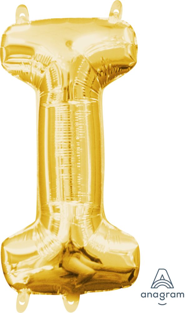 16" Gold Letter I Balloon