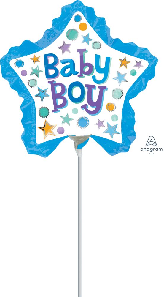 Mini Shape Baby Boy Star with Ruffle Balloon