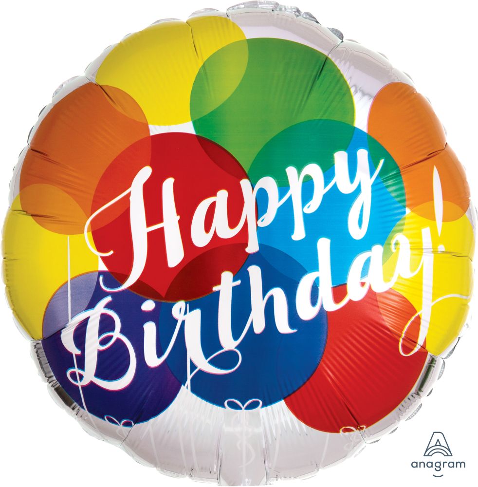 18" Happy Birthday Balloons