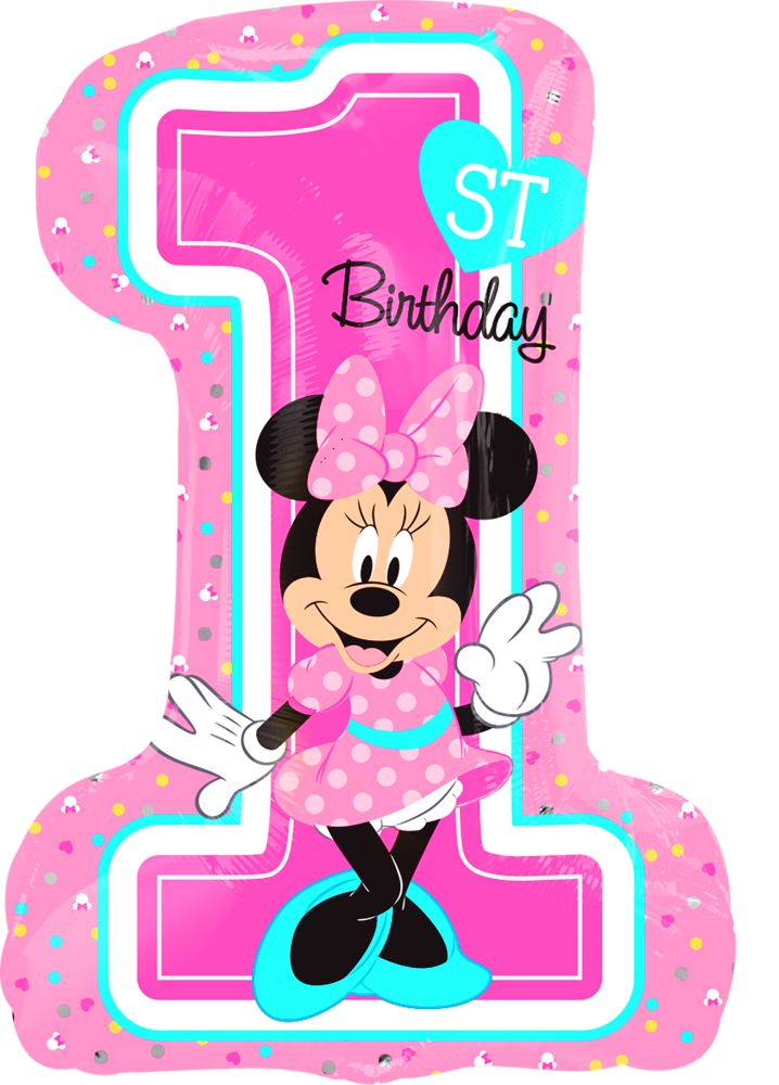 SuperShape Minnie 1st Birthday Balloon