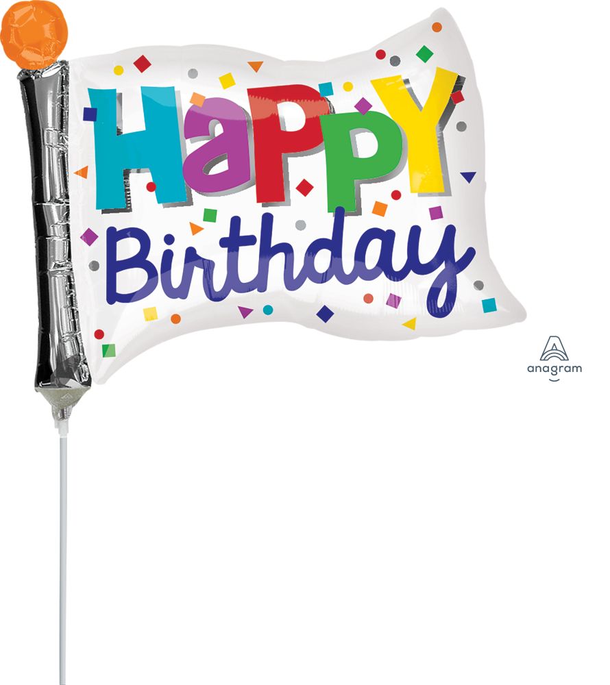 Mini Shape Happy Birthday Flag Balloon