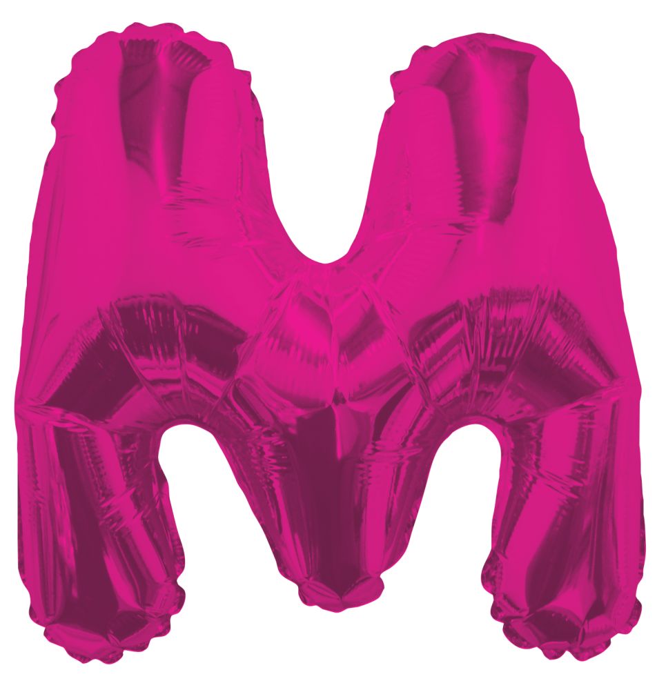 14" Pink Letter M Balloon