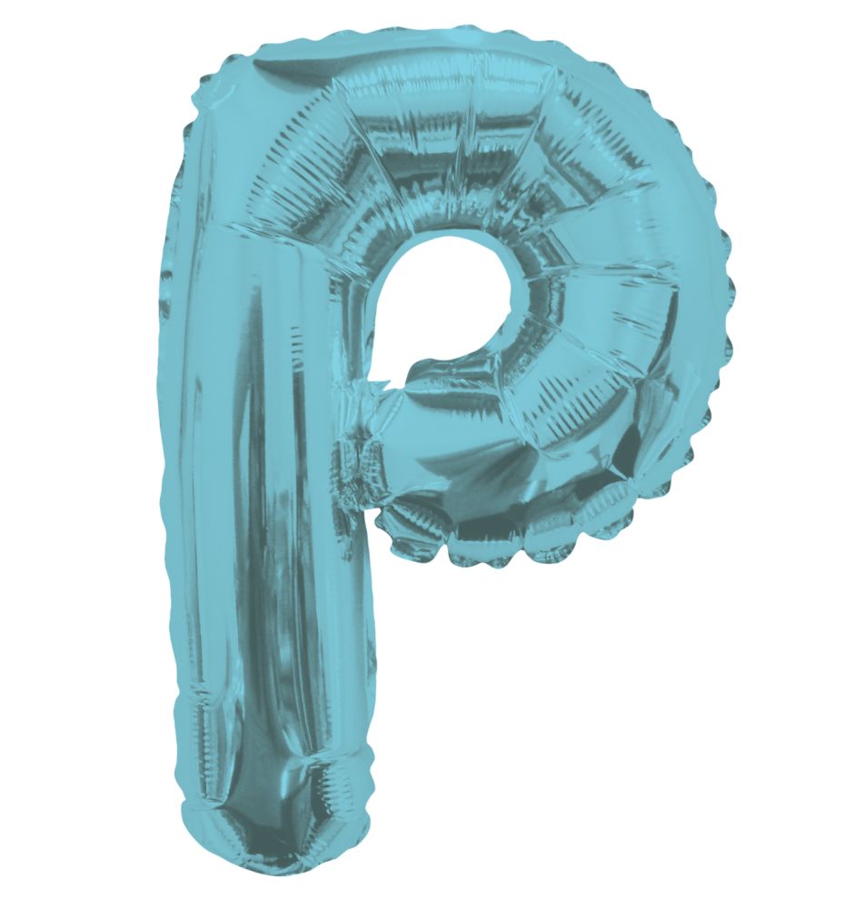 14" Light Blue Letter P Balloon