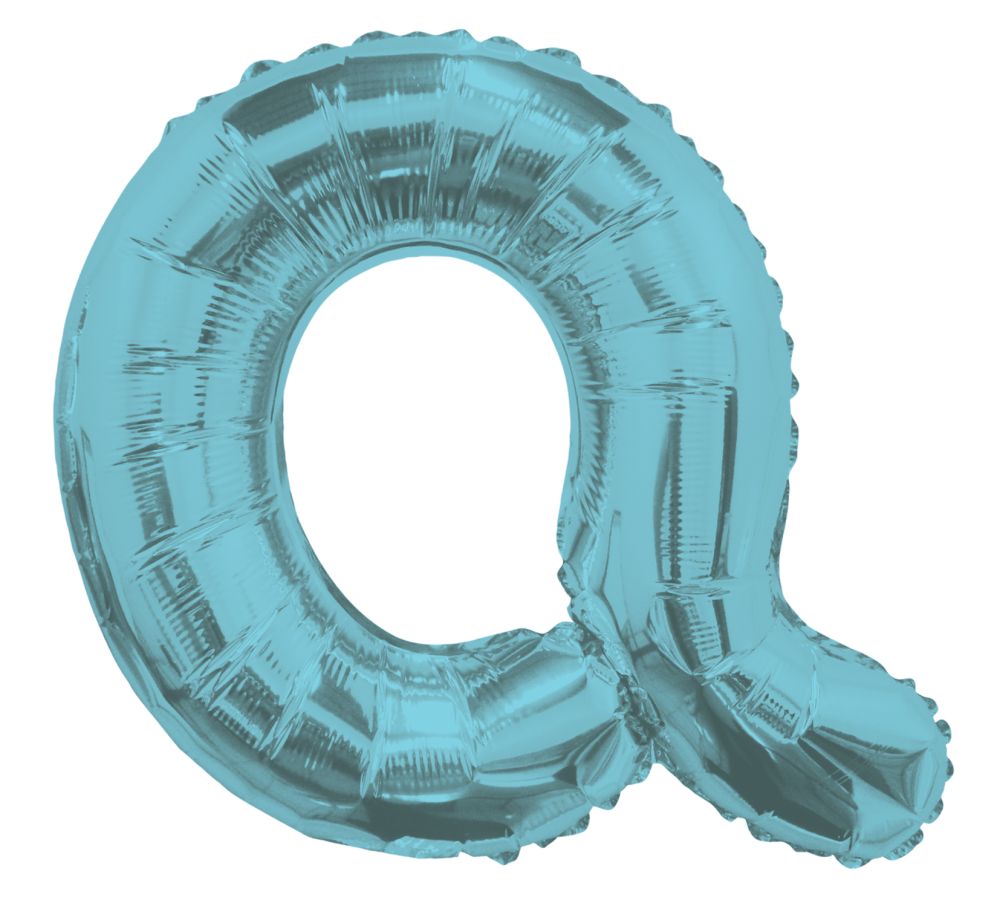 14" Light Blue Letter Q Balloon