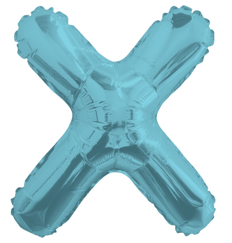 14" Light Blue Letter X Balloon