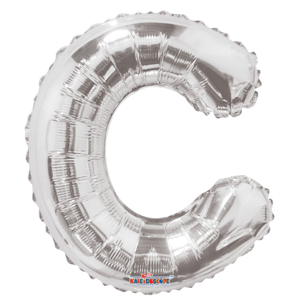14" Silver Letter C Balloon