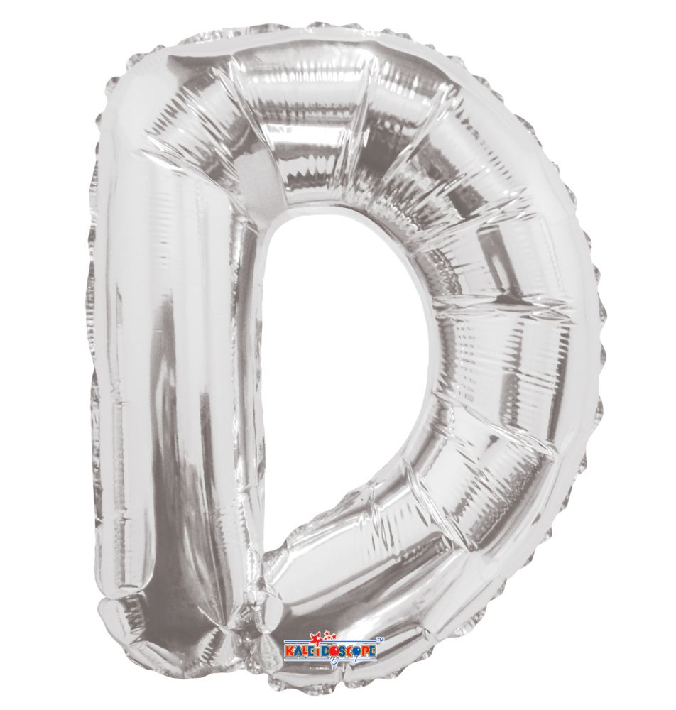 14" Silver Letter D Balloon