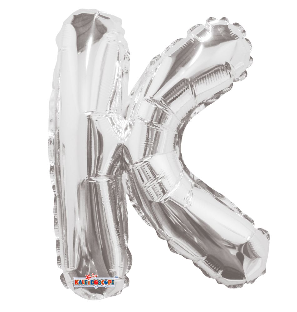 14" Silver Letter K Balloon