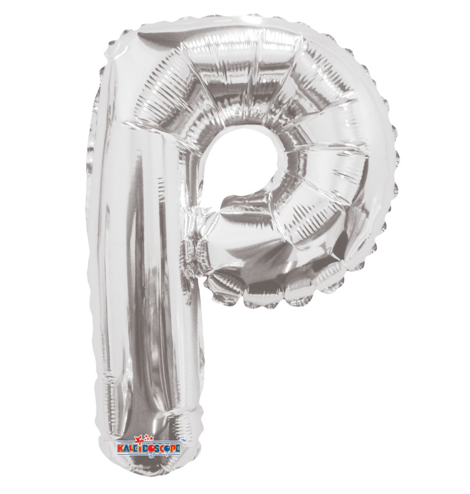 14" Silver Letter P Balloon