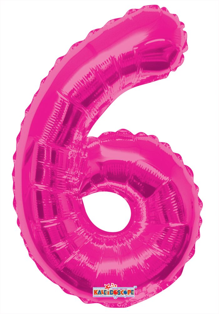 14" Pink Number 6 Balloon
