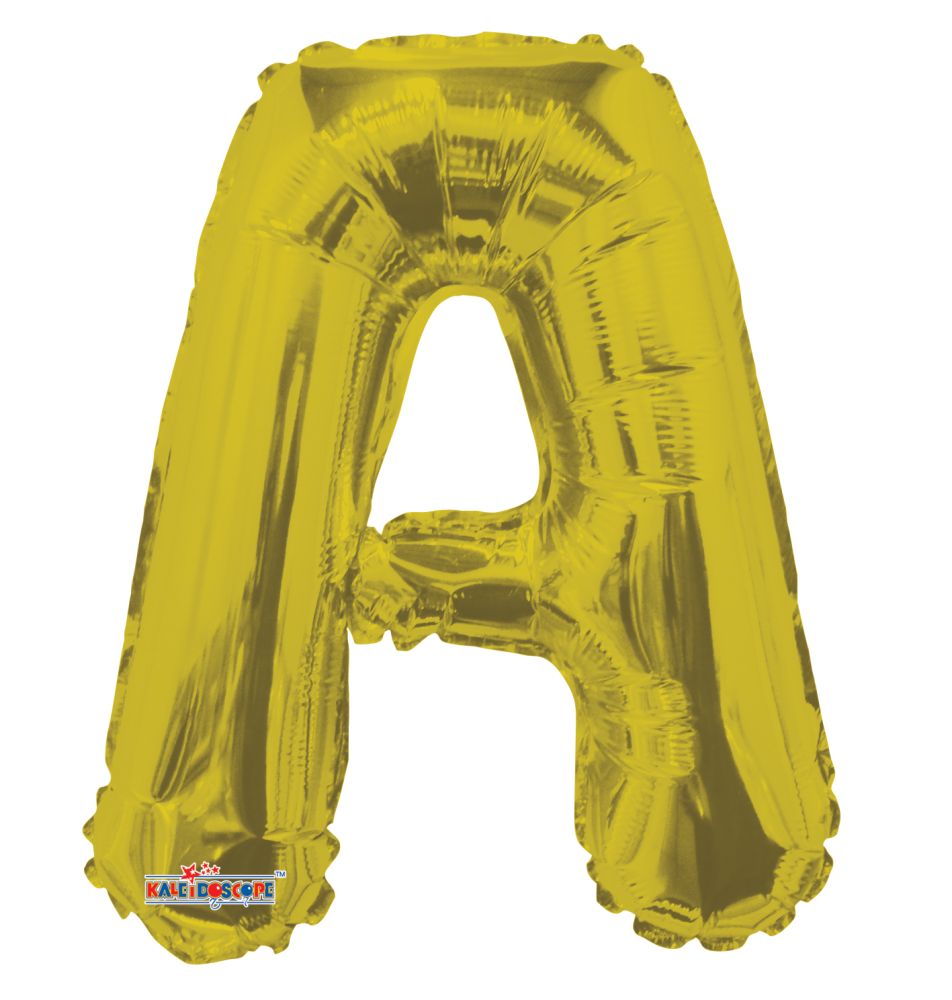 14" Gold Letter A Balloon