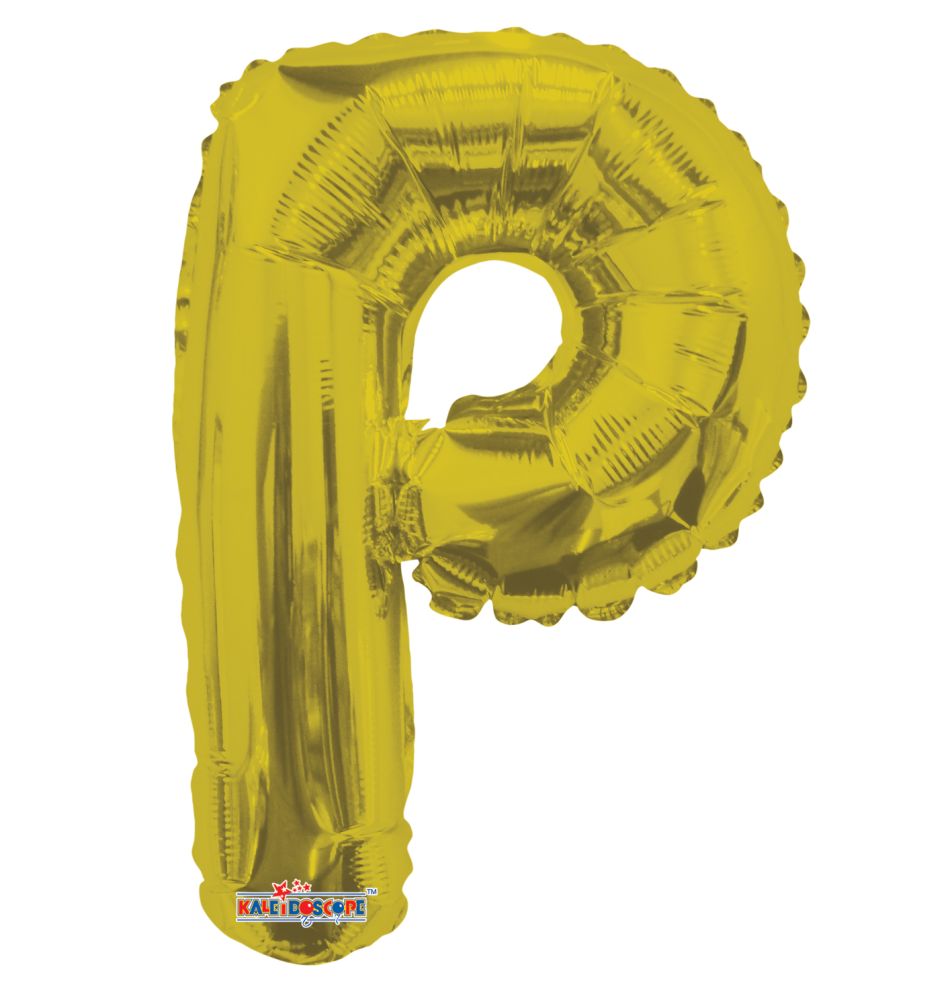 14" Gold Letter P Balloon