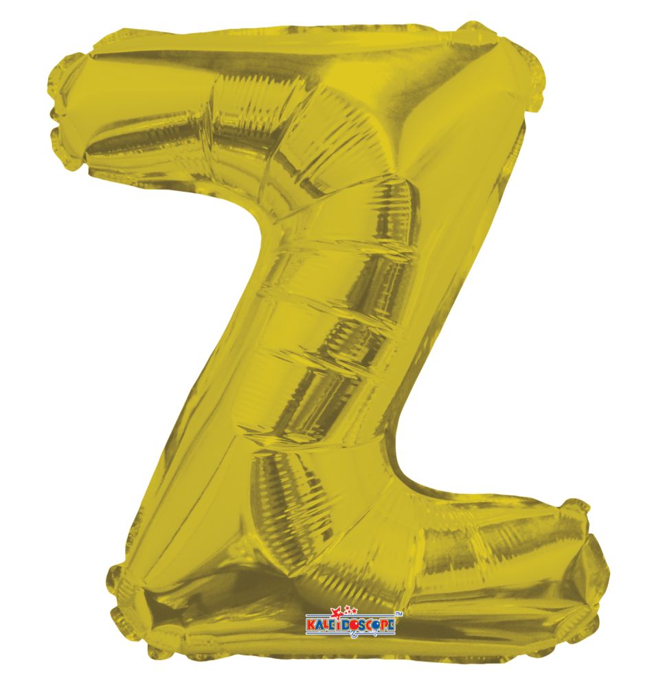 14" Gold Letter Z Balloon