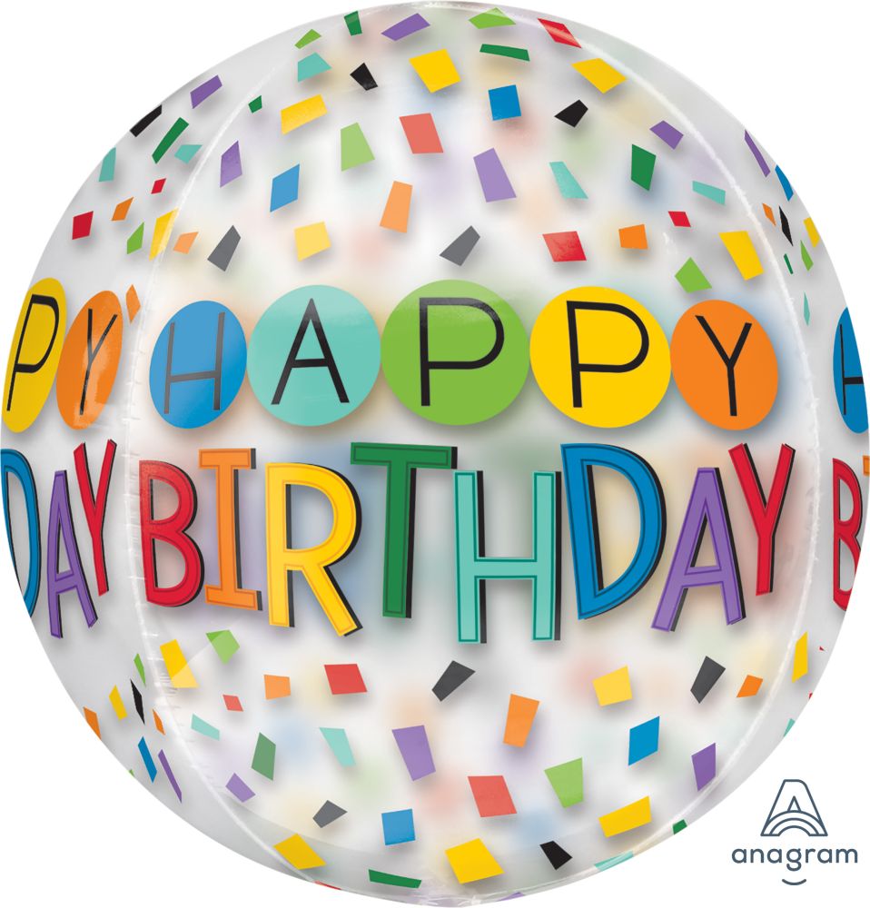 Orbz Happy Birthday Rainbow Balloon