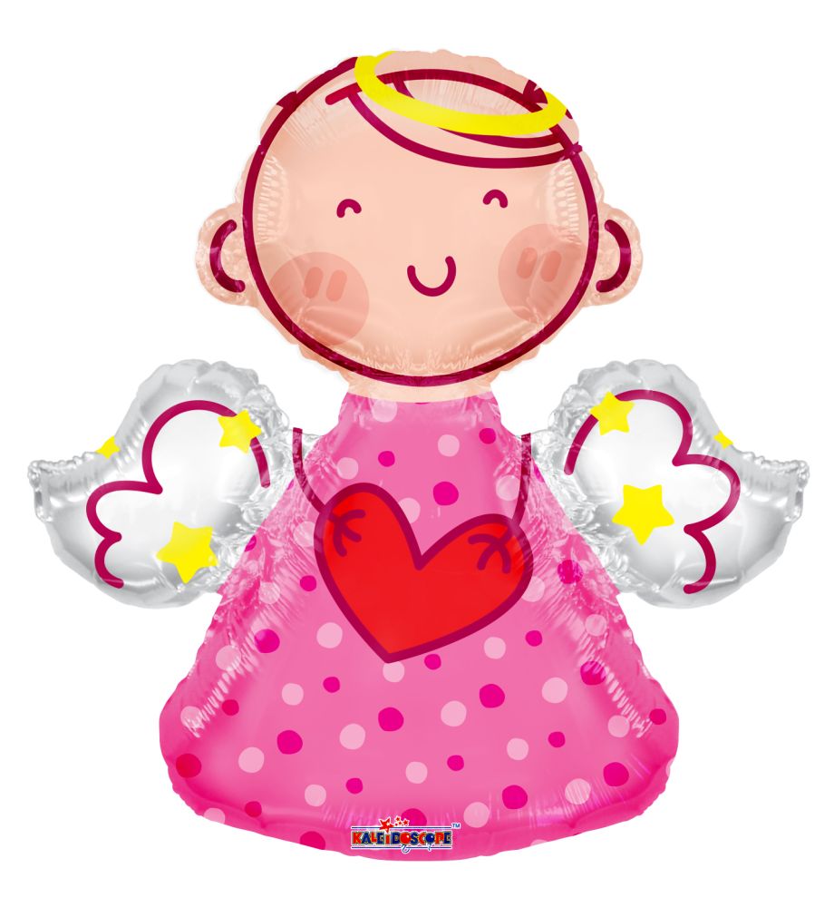 28" Pink Angel Shape Balloon