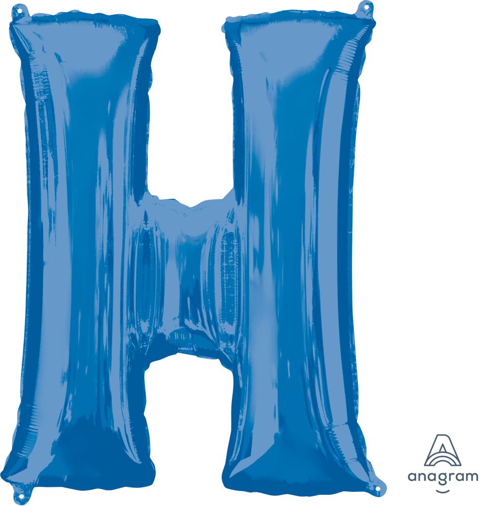 34" Blue Letter H Balloon