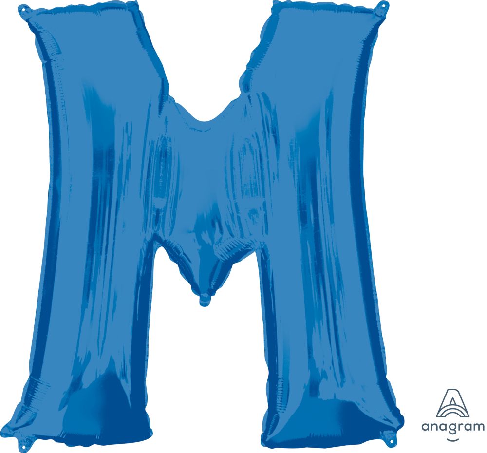 34" Blue Letter M Balloon