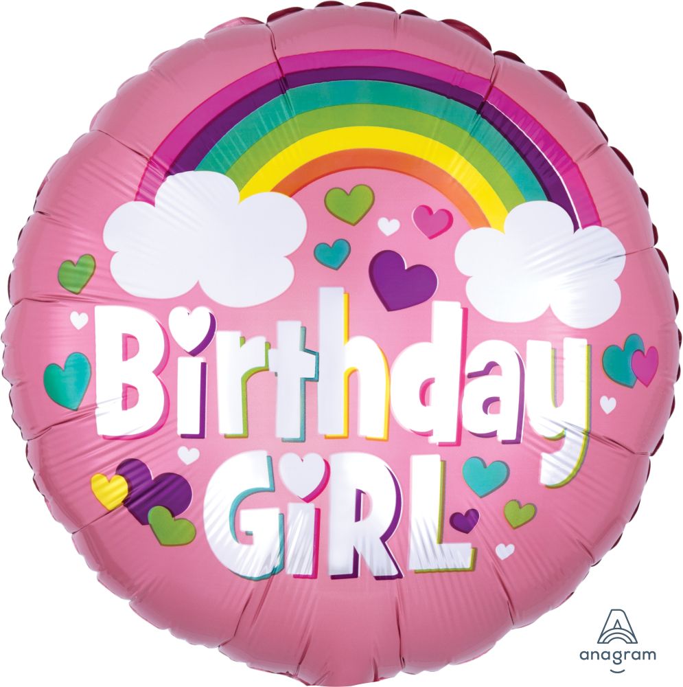 18" Birthday Girl Rainbow Fun Balloon